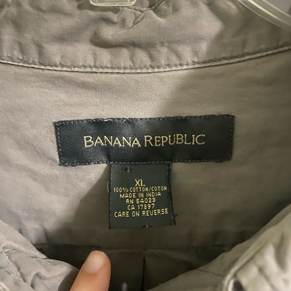 Banana Republic grey long sleeve button down shirt XL mens - Picture 5 of 6